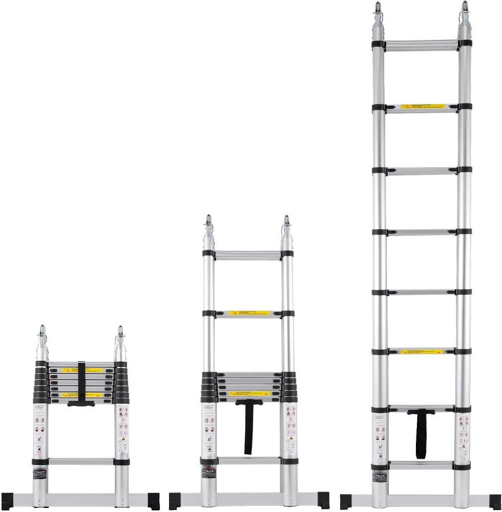 Telescoping Ladder 16.5FT A-Shape Aluminum Extension Ladder Lightweight Multi-button