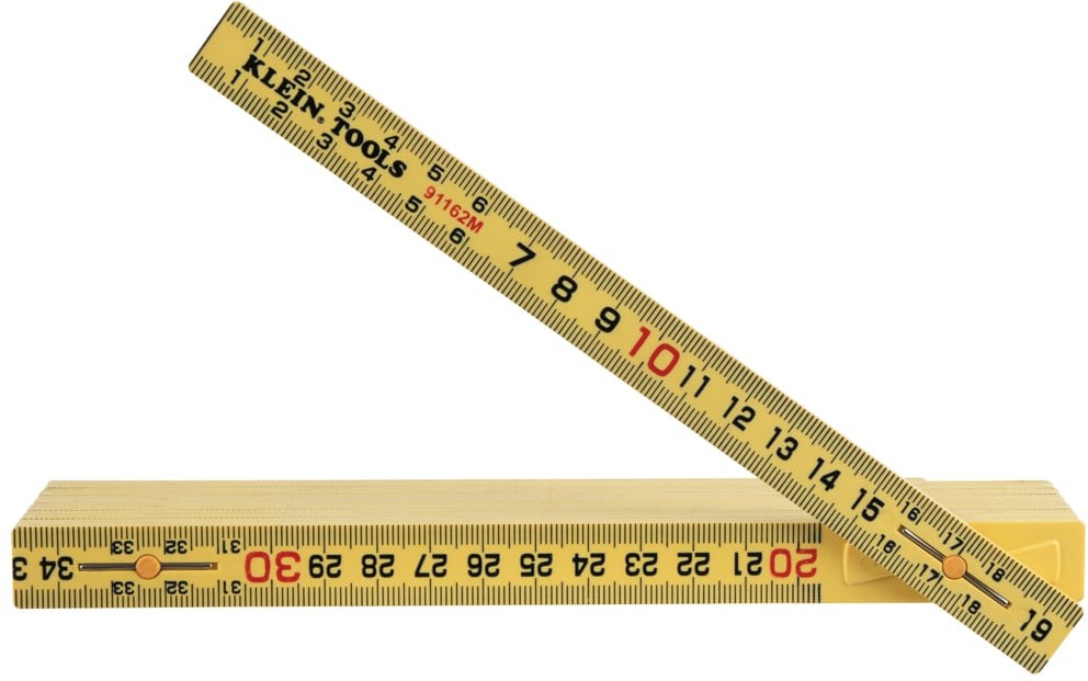 Fiberglass Folding Ruler, Outside Reading, Metric