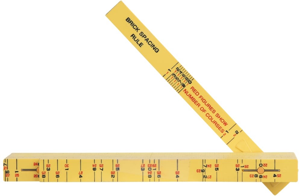 Fiberglass Folding Rule, Outside Reading, Brick Scale