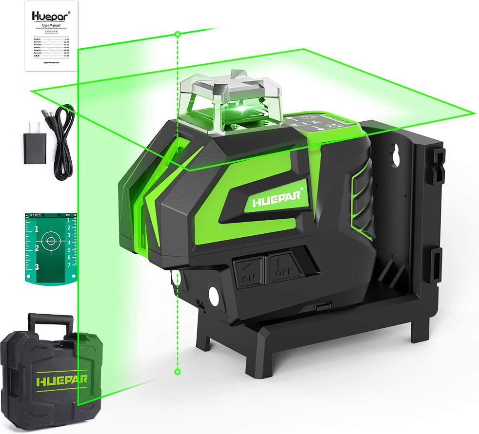 197-Feet Green 360-Degree Self-Leveling Cross-line/Horizontal plane Laser Level