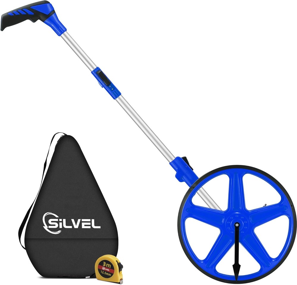 12 Inch Measuring Wheel MAX9999FT Measuring Wheel in Feet and Inches One key to Zero Rolling Tape Measuring Wheels Blue