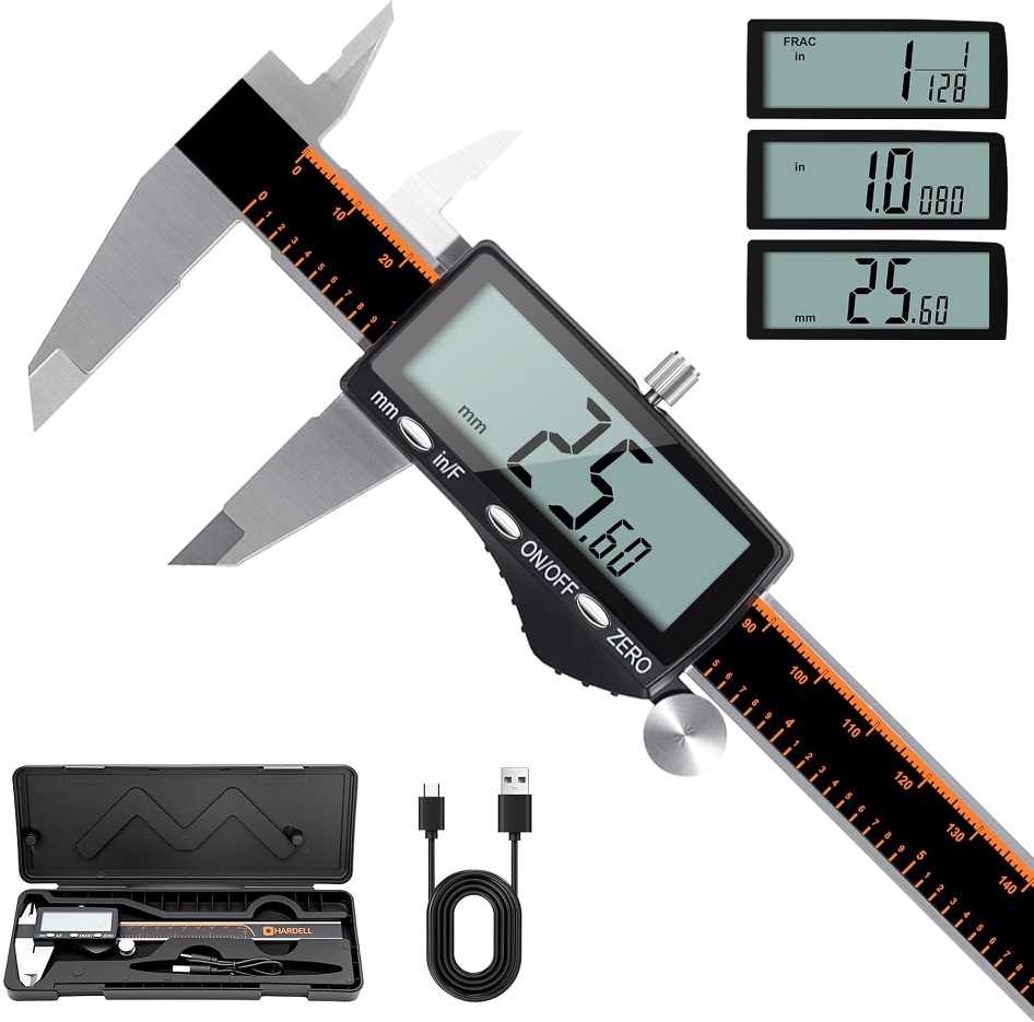 Digital Caliper Rechargeable Measuring Tool with Large LCD Screen