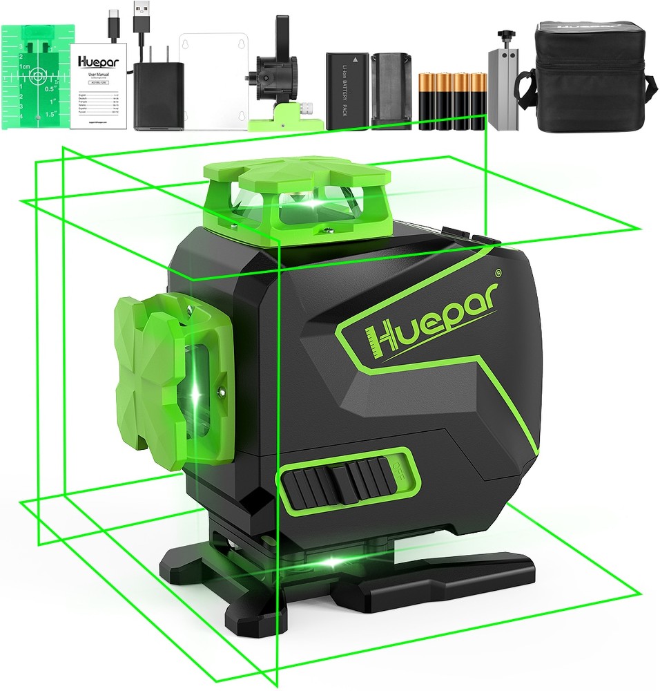 200-Feet Green 360-Degree Self-Leveling Cross-line Laser Level