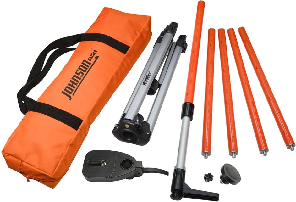 11-ft Heavy-Duty Aluminum Tripod and Telescoping Laser Pole with Tripod Adapter