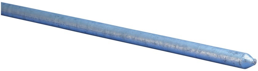 Galvanized Ground rod 10 ft. in length and 1/2 in. nominal diameter. Solid corrosion protection in the ground. NEC recognized product.
