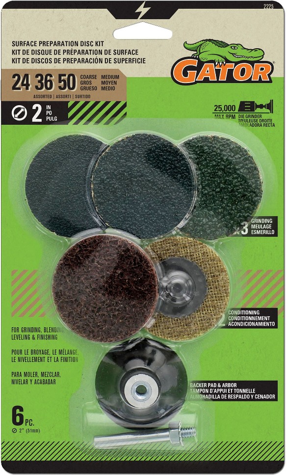 6 -Pack 2-in Zirconia Multi-grade pack -Grit Grinding wheel