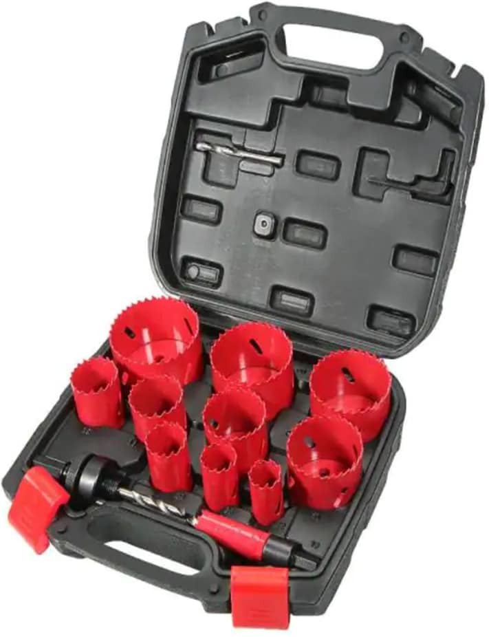 Bi-metal Arbored Hole saw kit Set 11 -Piece with Hard Case