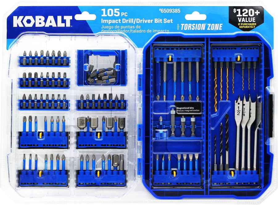 3/8-in x 1-in Phillips/Torx Impact Driver Bit Set 105 -Piece