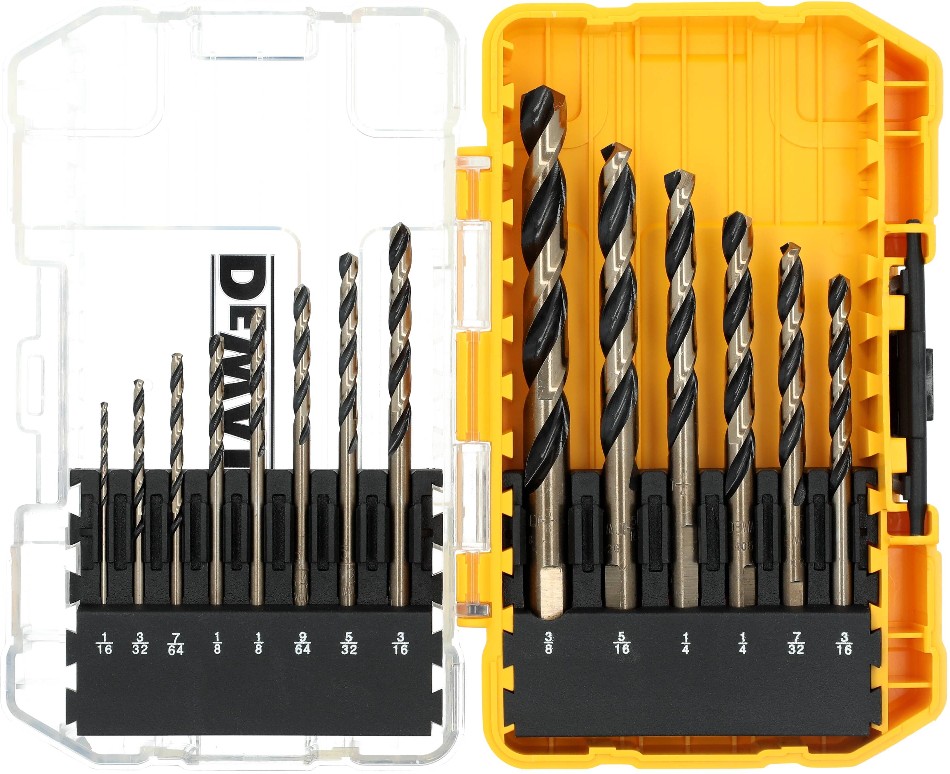 BLACK + GOLD 14 -Piece x Black and gold coated HSS Jobber length Twist Drill Bit Set