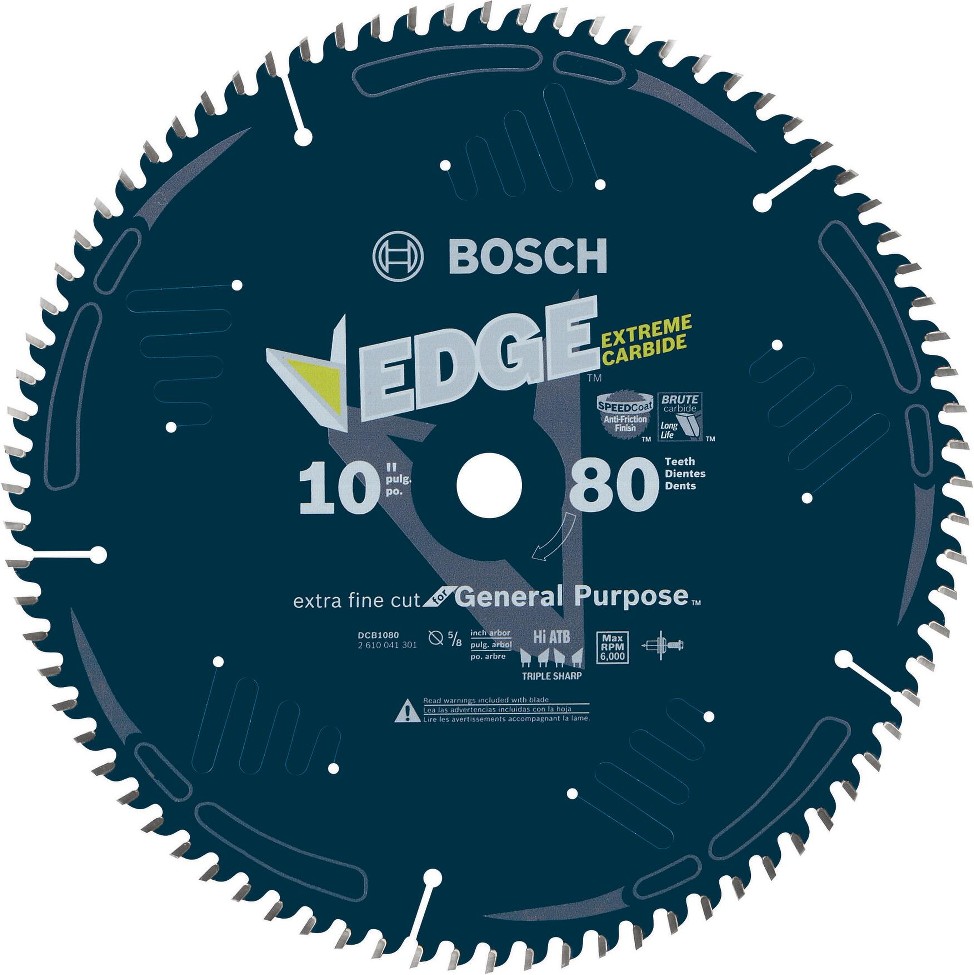 10-in 80 -Tooth Fine Finish Carbide-tipped LCS Miter/Table saw blade Individual