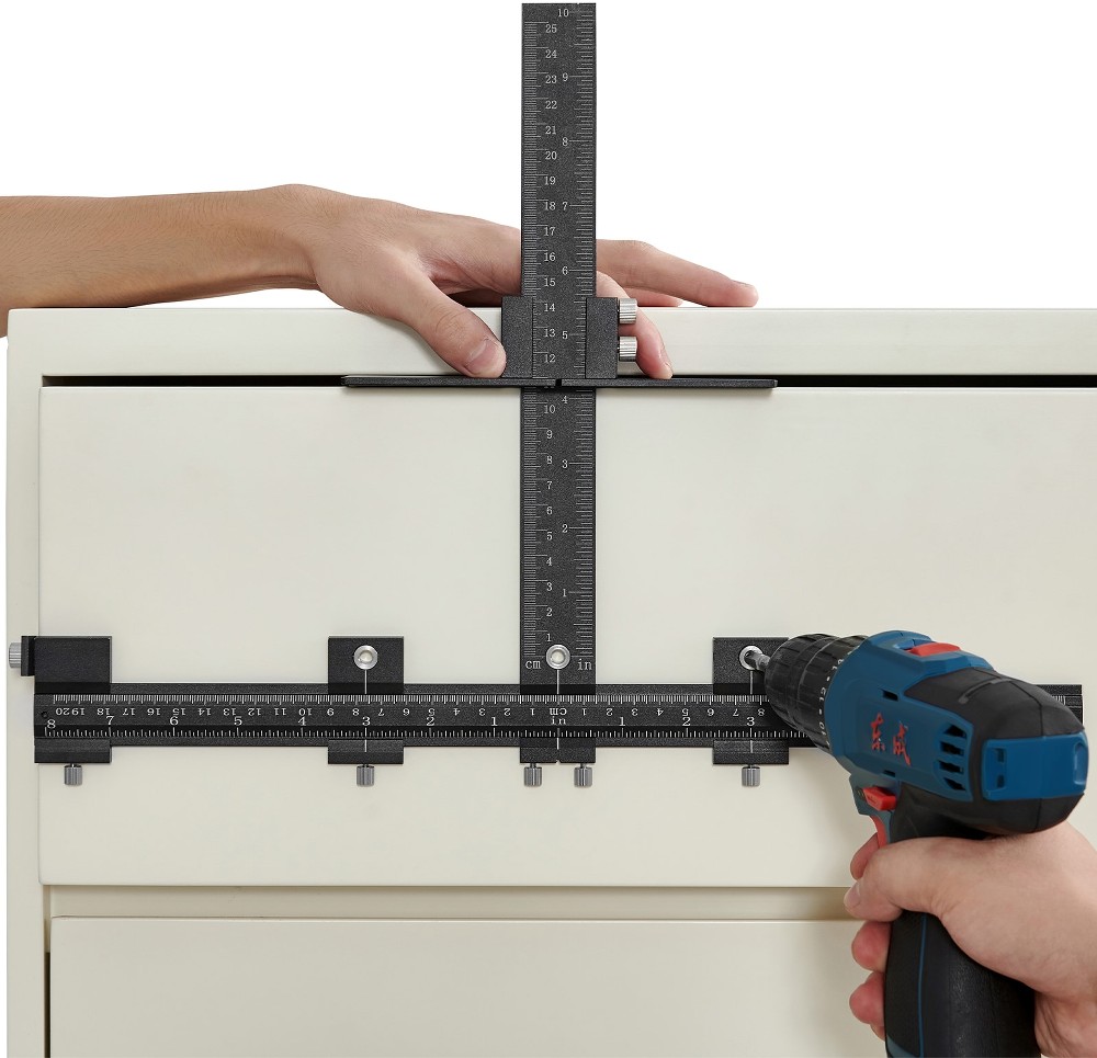 Cabinet Hardware Jig Black Aluminum Alloy Mounting template