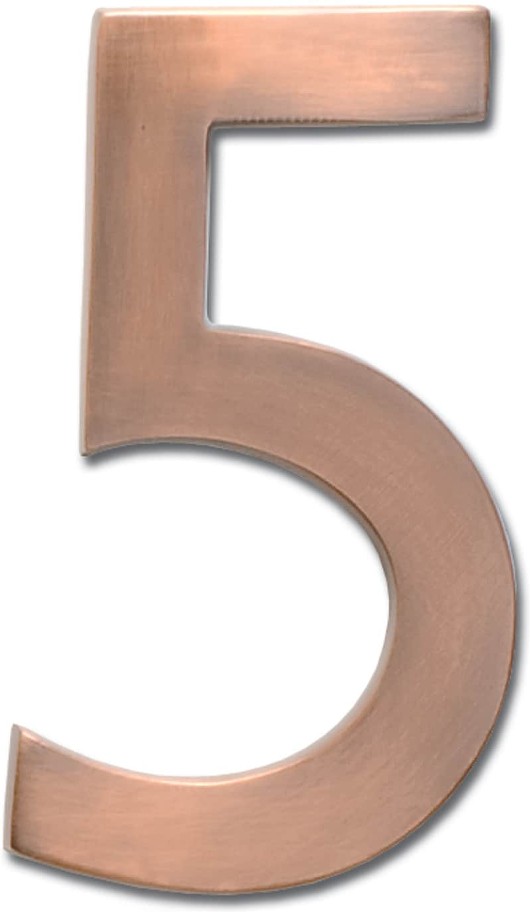 5-in Antique Copper Number 5