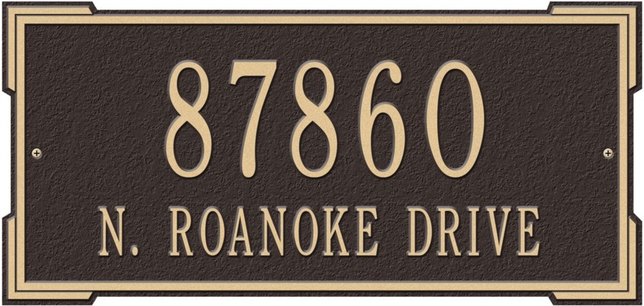7-22/25-in H x 16-5/8-in W Bronze/Gold Aluminum Address plaque