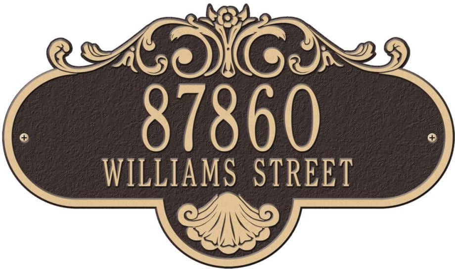 10-1/4-in H x 17-1/2-in W Bronze/Gold Aluminum Address plaque