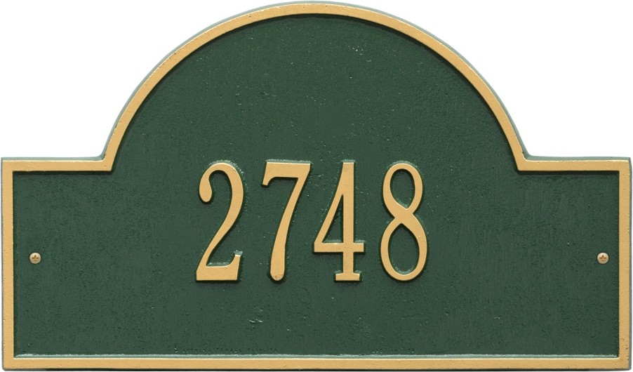 9-1/4-in H x 15-3/4-in W Green/Gold Aluminum Address plaque