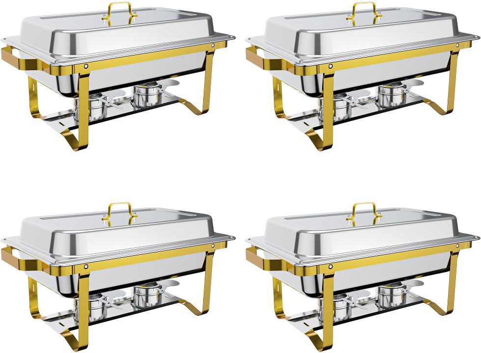 8QT 304 Stainless Steel Chafing Dish Buffet (4-Pack)
