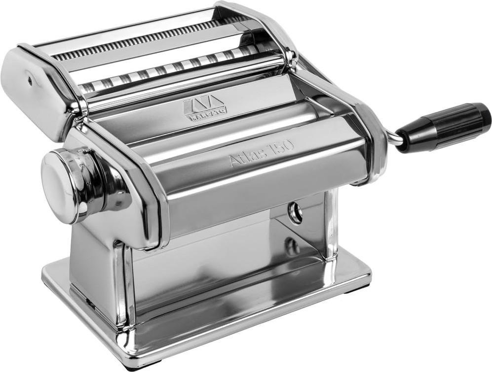 Atlas 150 Pasta Machine with Cutter and Hand Crank Made in Italy