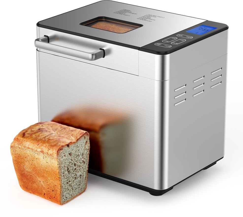 2LB 13-Program for 3 Loaf Sizes and 3 Crust Colors Bread Machine Maker with Nut Dispenser and Nonstick Pan