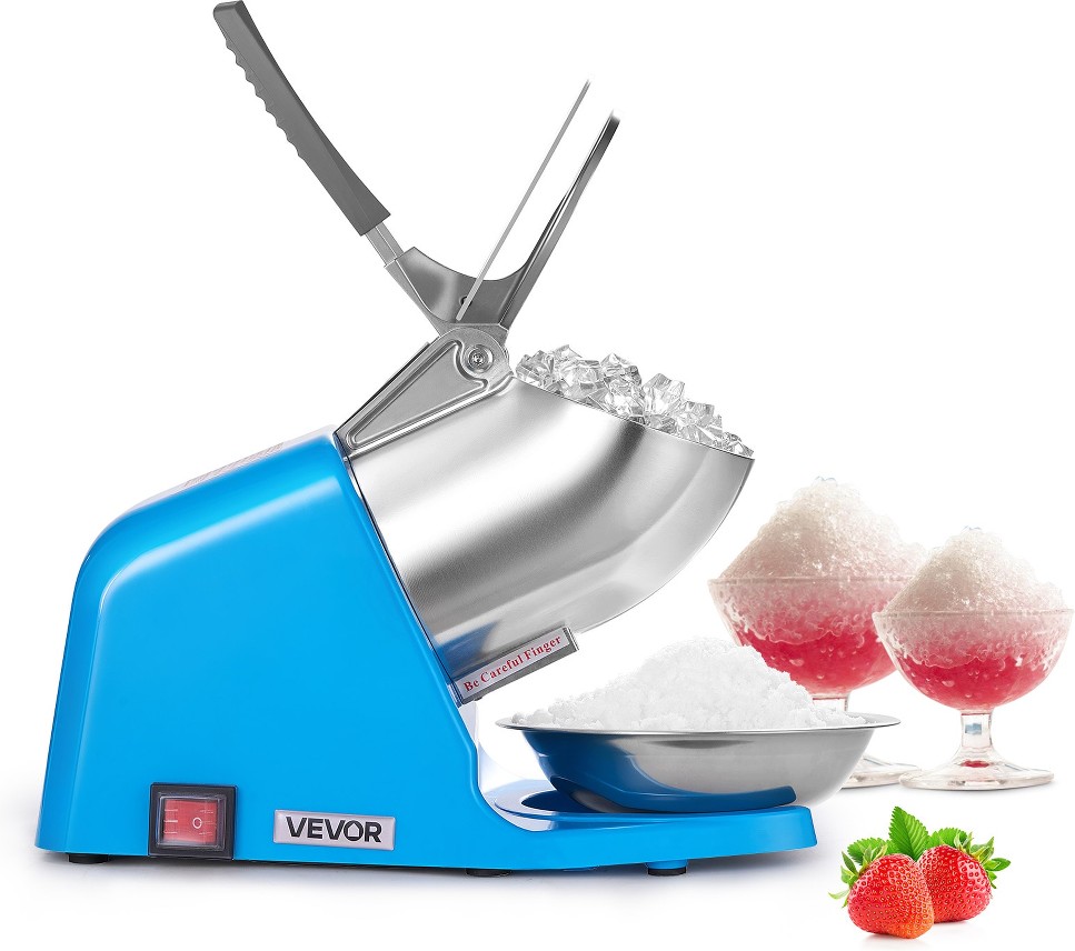 Ice Crusher Machine 286lbs Per Hour Electric 4 Blades Snow Cone Maker