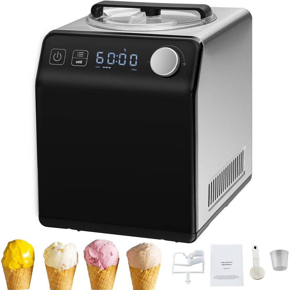 2-Quart Electric Ice Cream Maker (Makes: Gelato Sorbet Frozen Yogurt Soft-Serve Ice Cream)