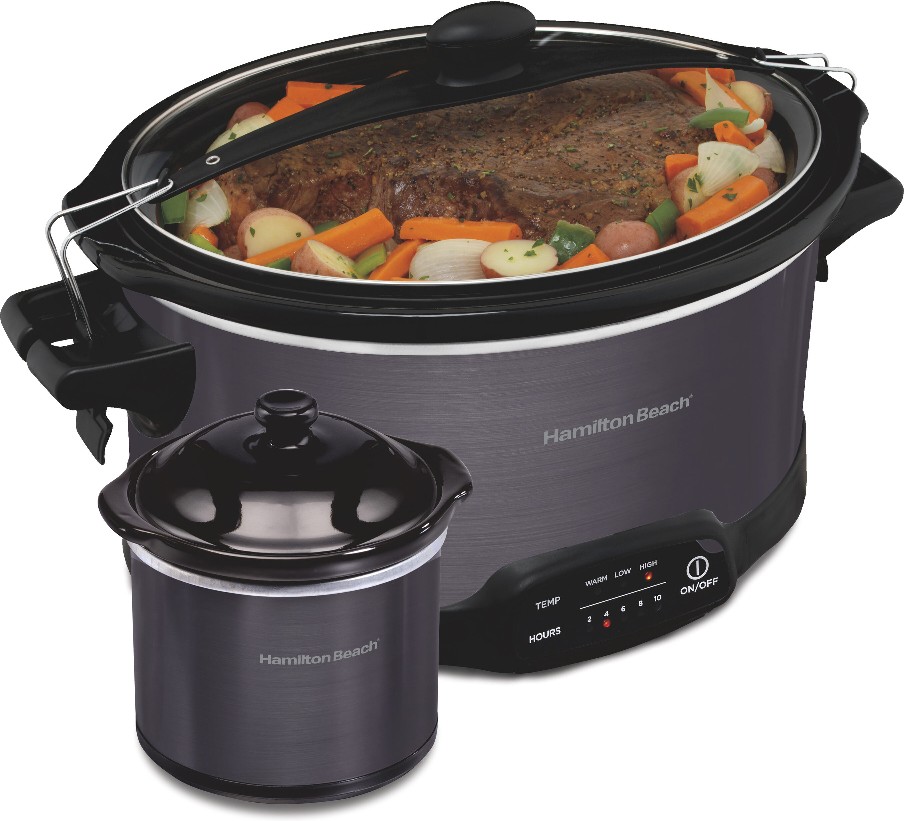 7-Quart Programmable Lockable Large Slow Cooker ( Black )