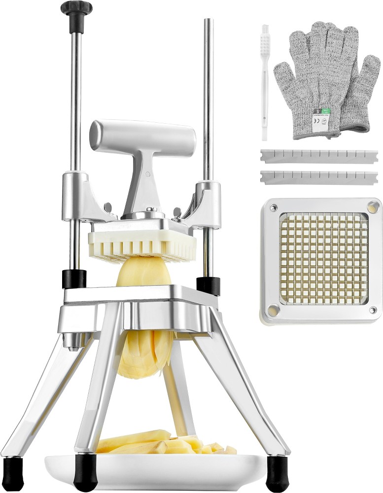 1/4" Vegetable Fruit Chopper Commercial/Residential Food slicer with Thickness Control ( Silver )