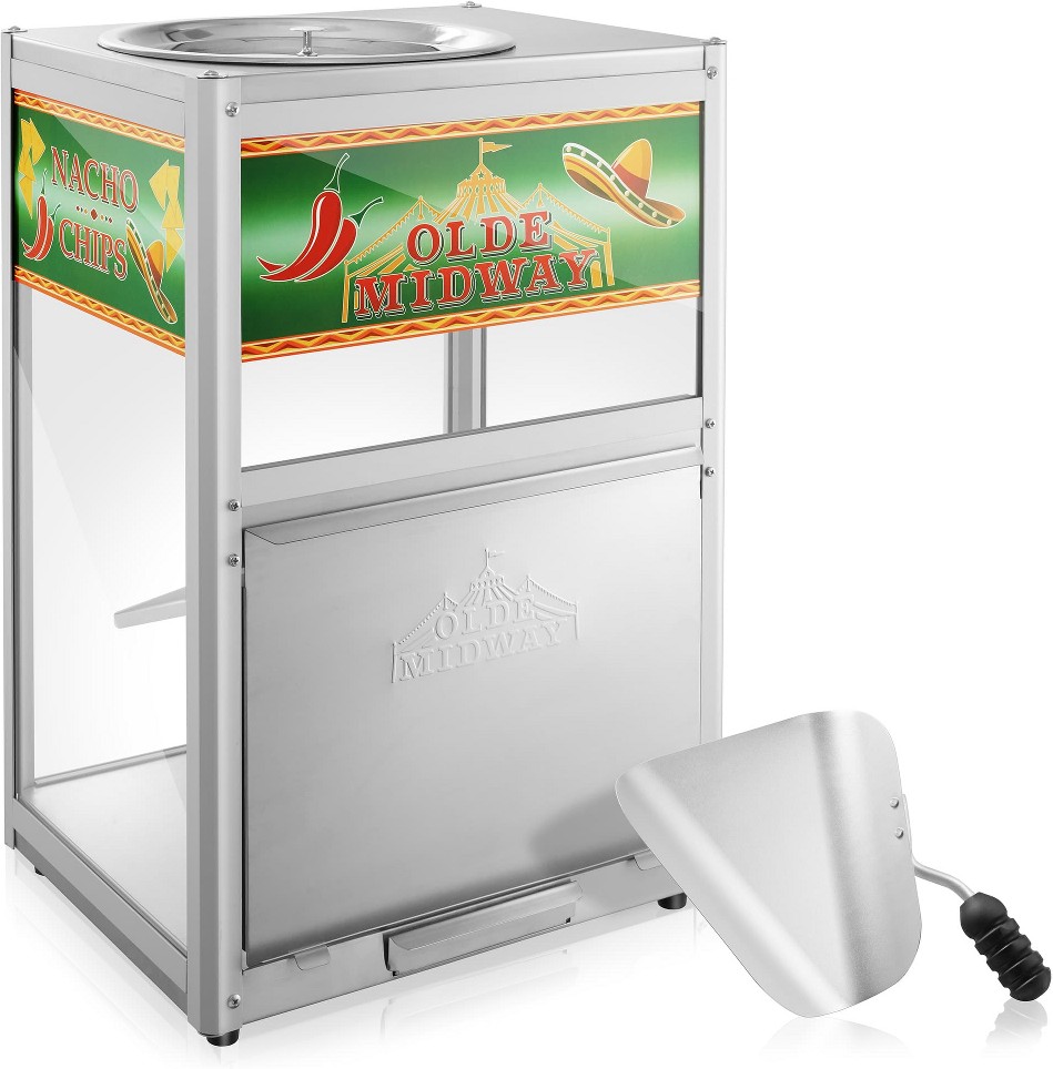 Nacho Chip Warmer Merchandiser w Scoop - Commercial Concession Station