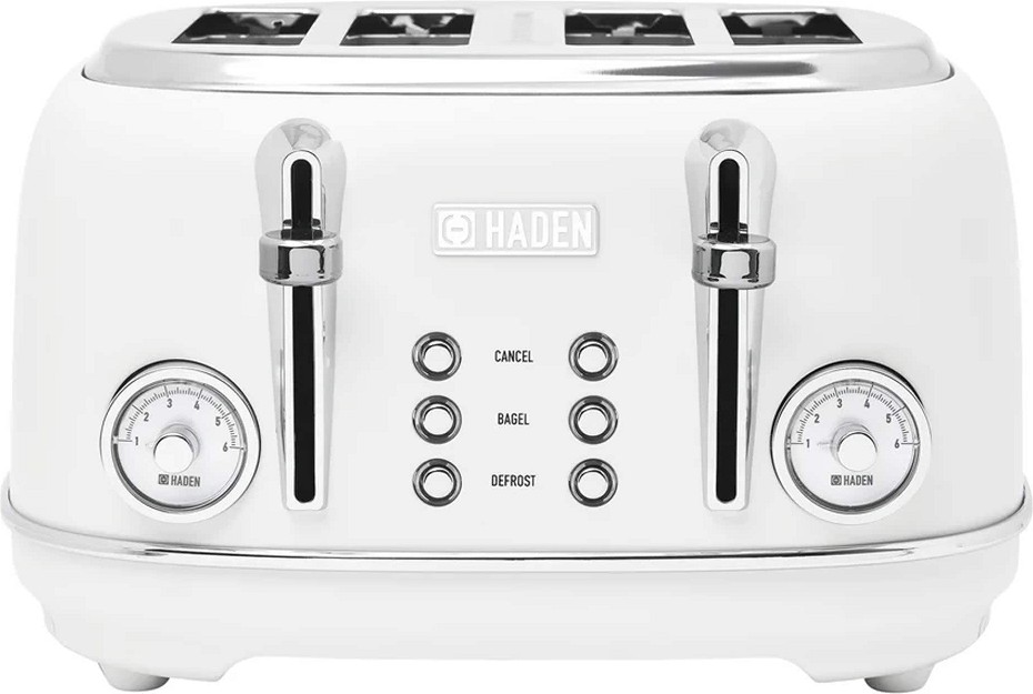 Chelsea Stainless Steel 4 Slice Toaster - Ivory/Chrome