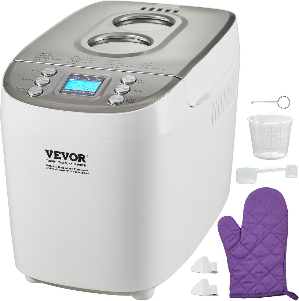950W 15-in-1 Bread Maker Nonstick Bread Maker (Bakes up to 3-lb loaf)