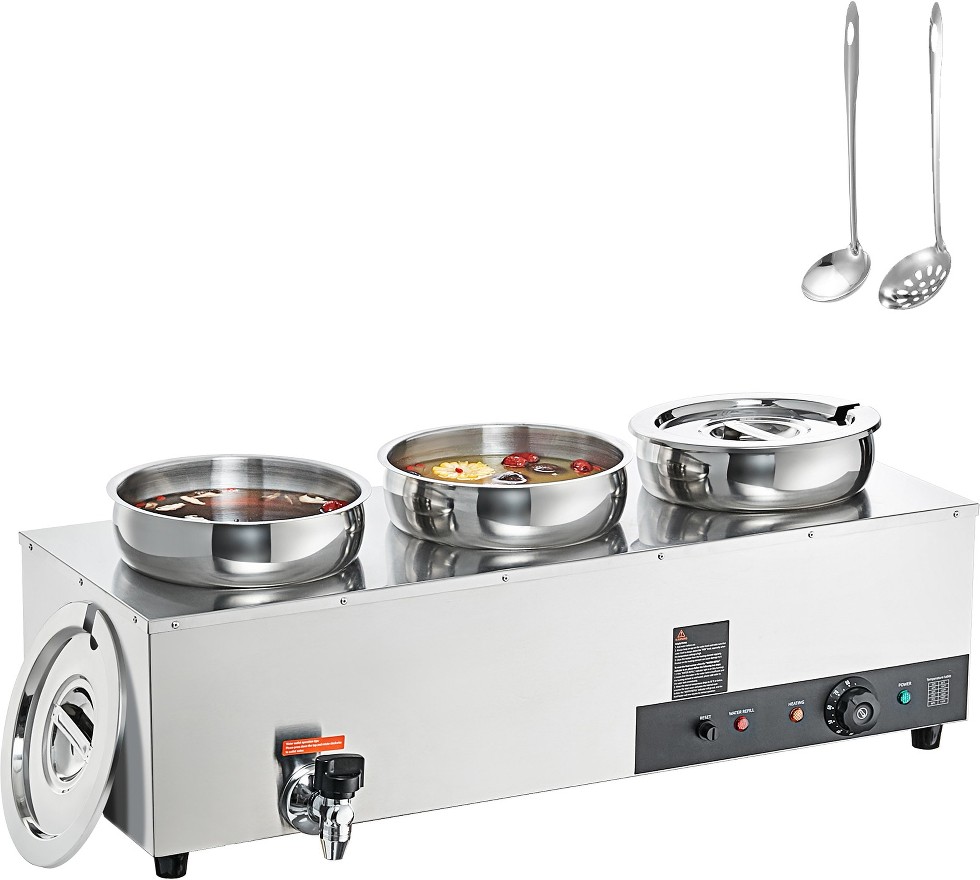 3 Station 22.2 Quart Commercial/Residential Electric Food warmer