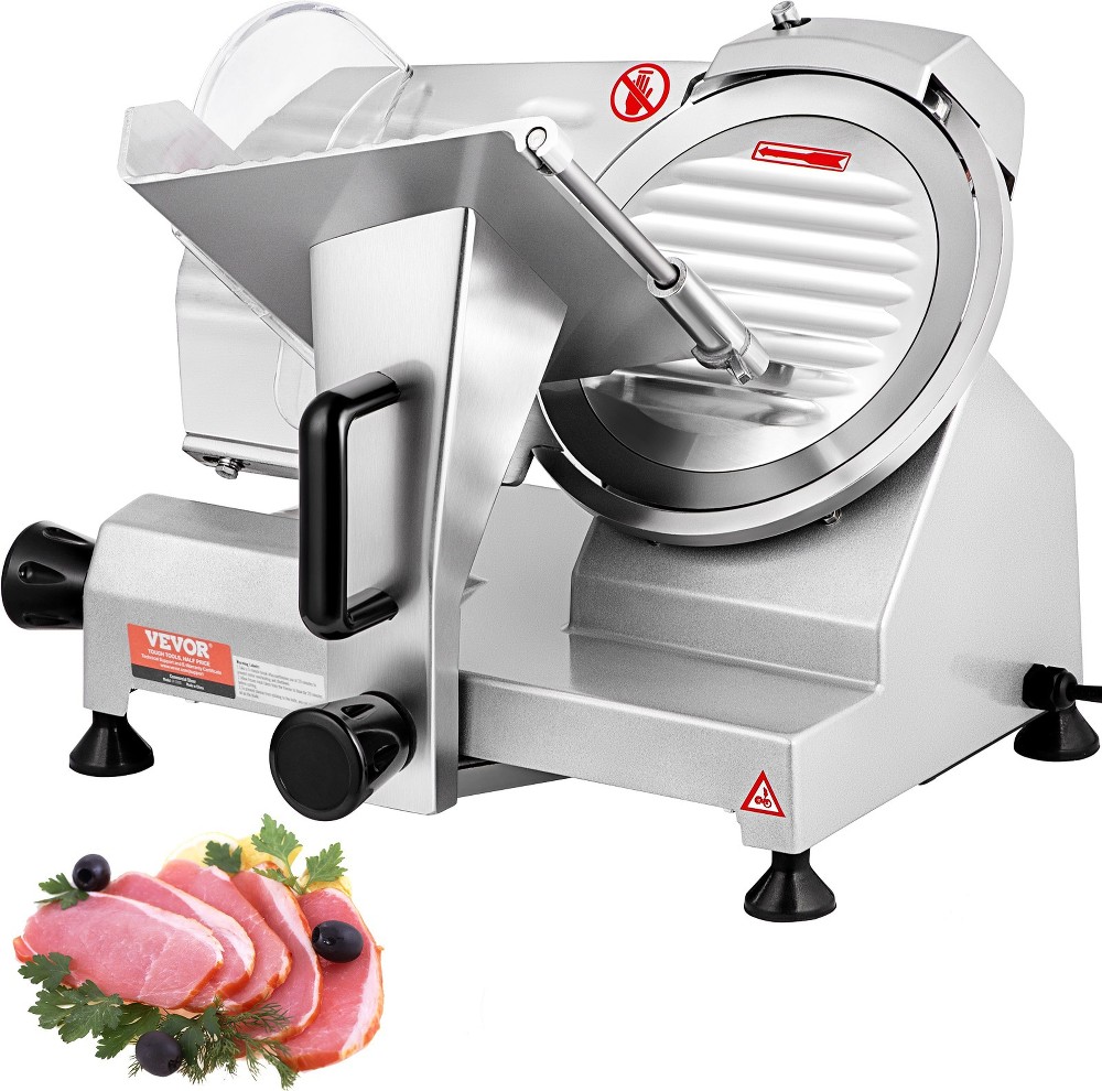 8" 200 W Meat Slicer 350 -Speed Commercial/Residential Food slicer and Meat Slicer with Thickness Control ( Silver )