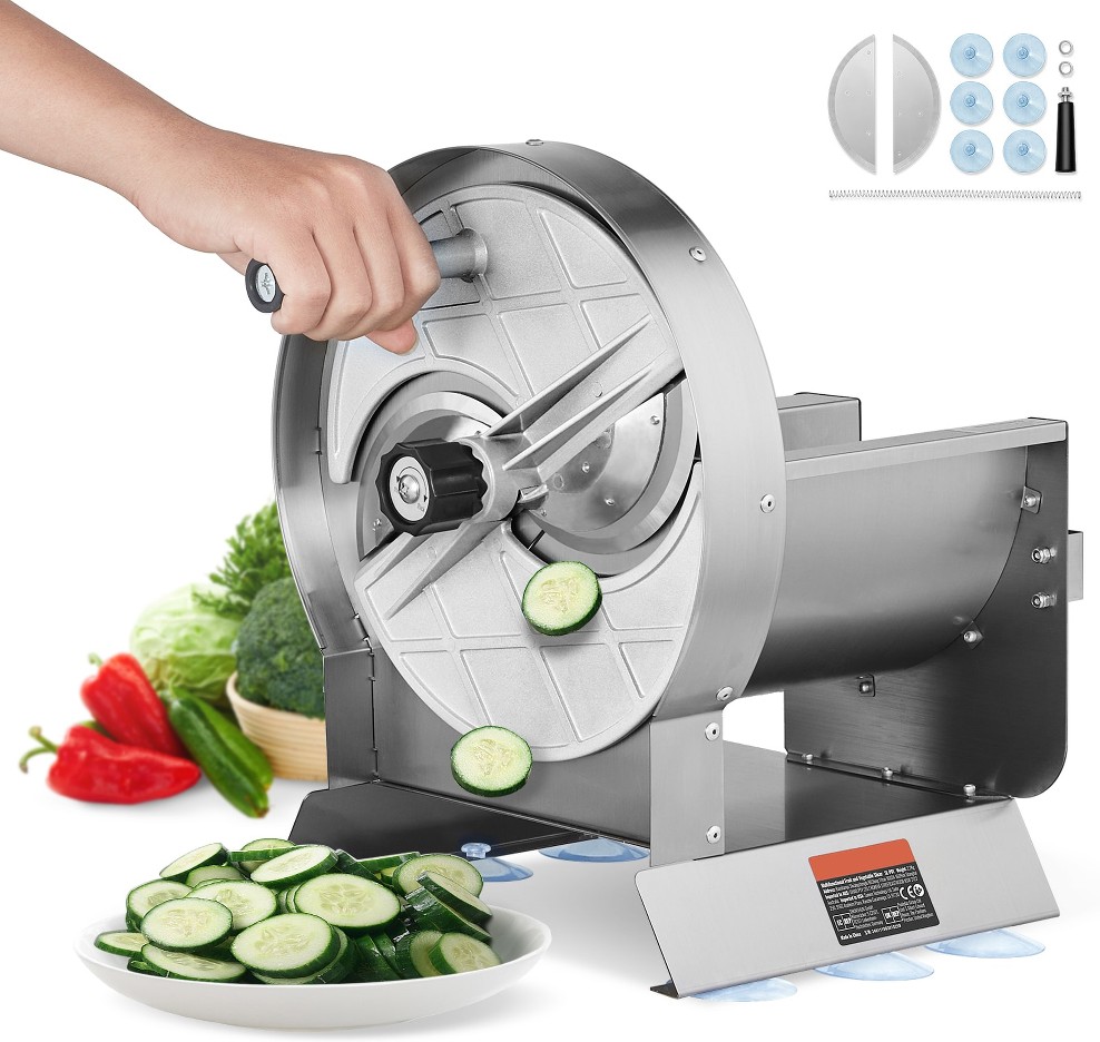 Vegetable Fruit Slicer Commercial/Residential Food slicer with Thickness Control ( Silver )