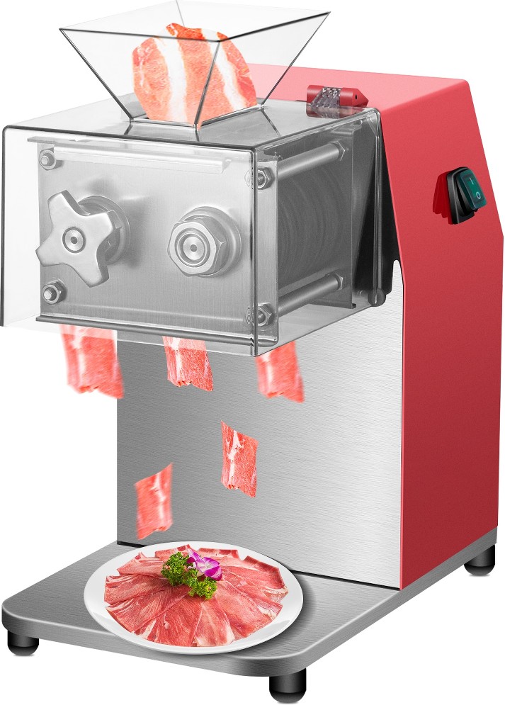 551 LBs/H Electric Meat Cutting 1440 -Speed Commercial/Residential Food slicer and Meat Slicer with Thickness Control ( Red )