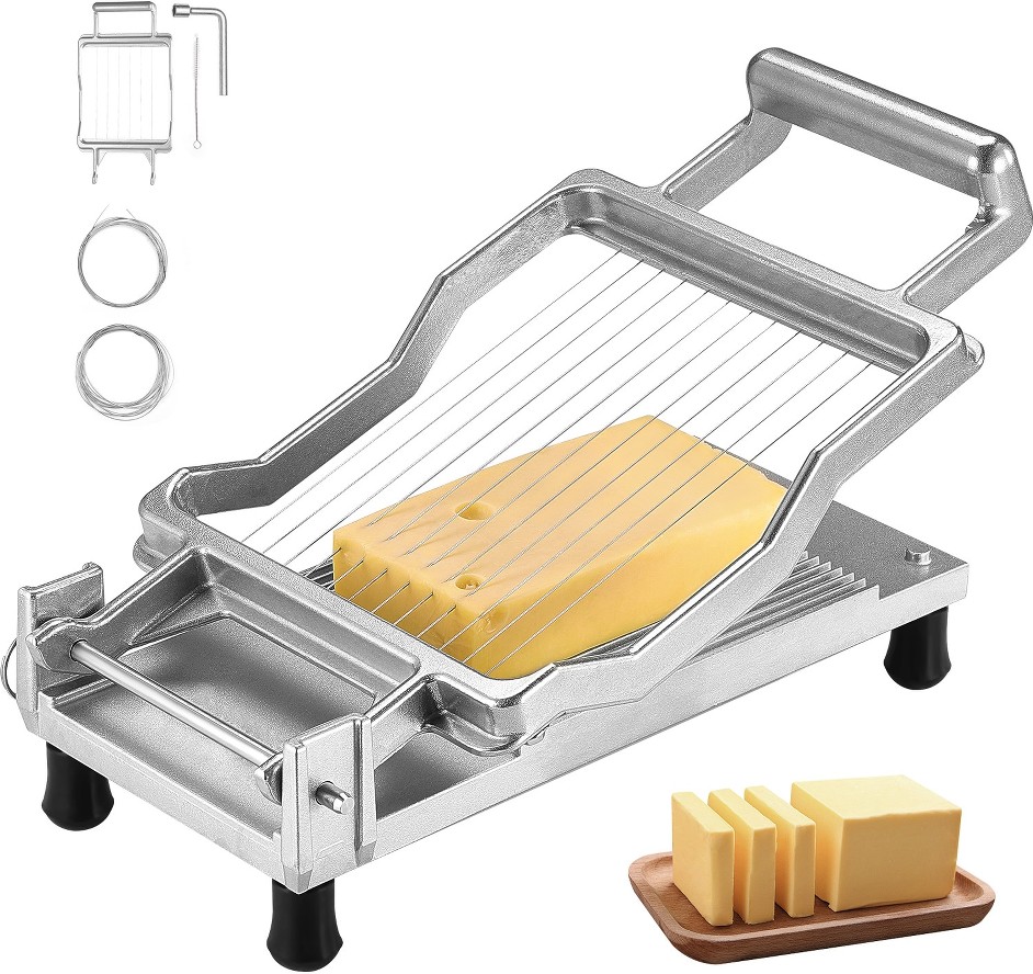 Cheese Cutter with Wire Commercial Food slicer with Thickness Control ( Silver )