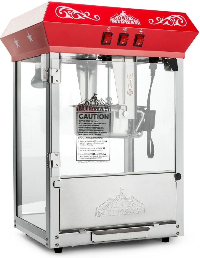 Bar Style Popcorn Machine with 10-oz Kettle - Red