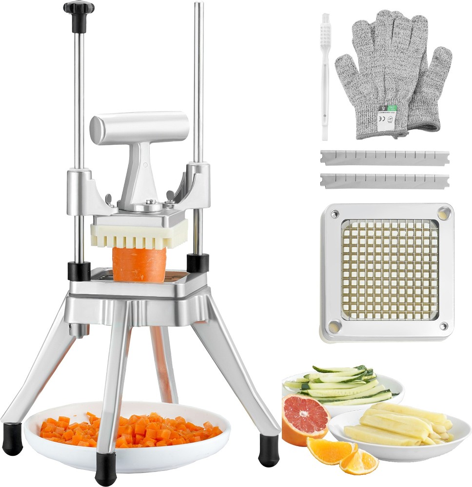 1/4-IN Vegetable Fruit Chopper Commercial/Residential Food slicer with Thickness Control ( Silver )