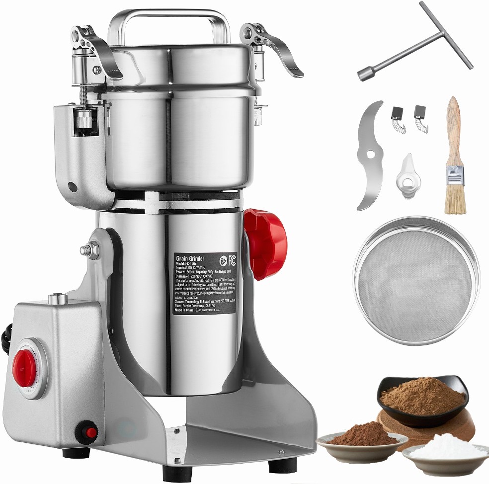 300g Electric Grain Mill Grinder High Speed 1500W Commercial Spice Grinders