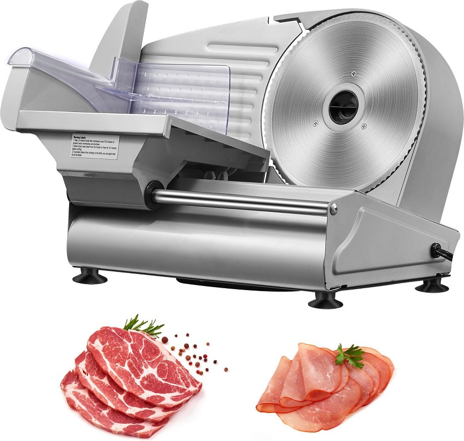 7.5-IN 180W Meat Slicer 120 -Speed Commercial/Residential Food slicer and Meat Slicer with Thickness Control ( Silver )