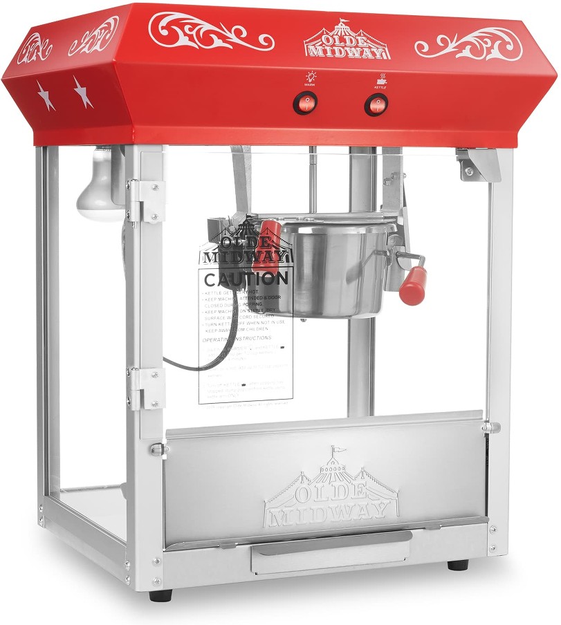 Bar Style Popcorn Machine with 6-oz Kettle - Red