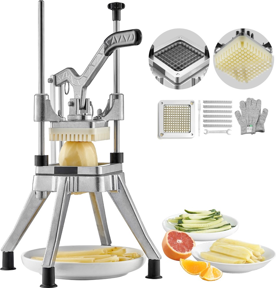 1/4'' Vegetable Cutter Commercial/Residential Food slicer with Thickness Control ( Silver )