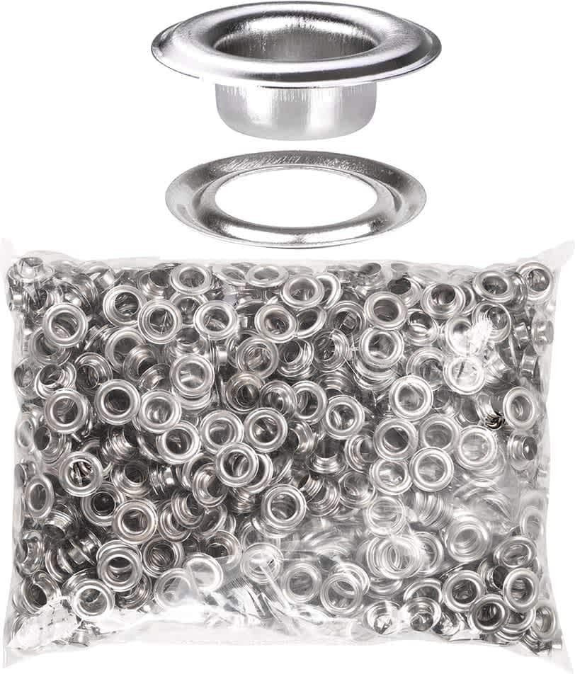 1000 pcs 3/8 inch Grommet Kit Size 2 (10mm) Eyelets and Washers Nickel YES0385