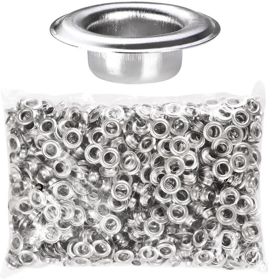 1000 pcs 3/8 inch Grommet Kit Size 2 Eyelets without Washers Nickel YES0387