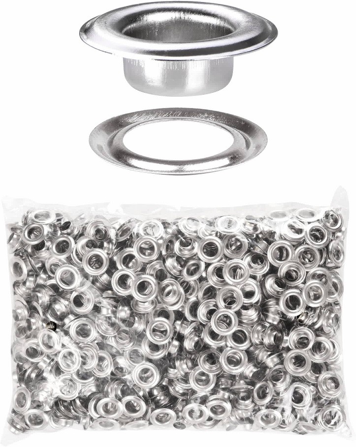 1000 pcs 1/2 inch Grommet Kit Size 4 Eyelets and Washers Nickel YES0384