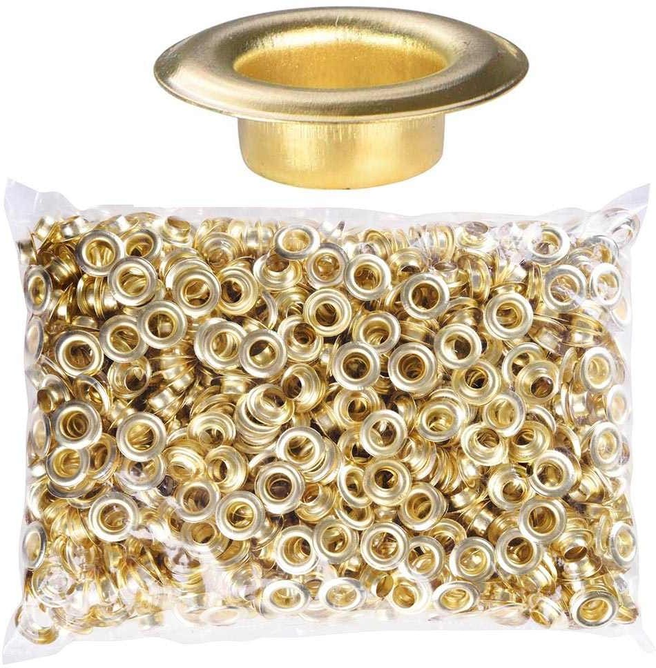 1000 pcs 3/8 inch Grommet Kit Size 2 Eyelets without Washers Brass YES0386