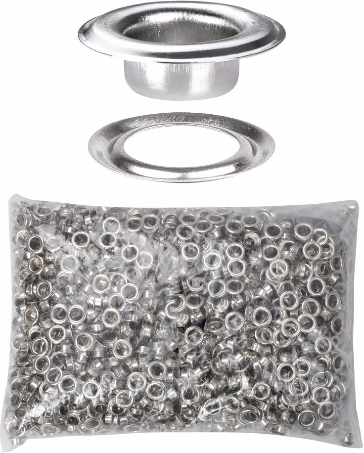 2000 pcs 1/4 inch Grommet Kit Size 0 Eyelets and Washers Nickel YES0380