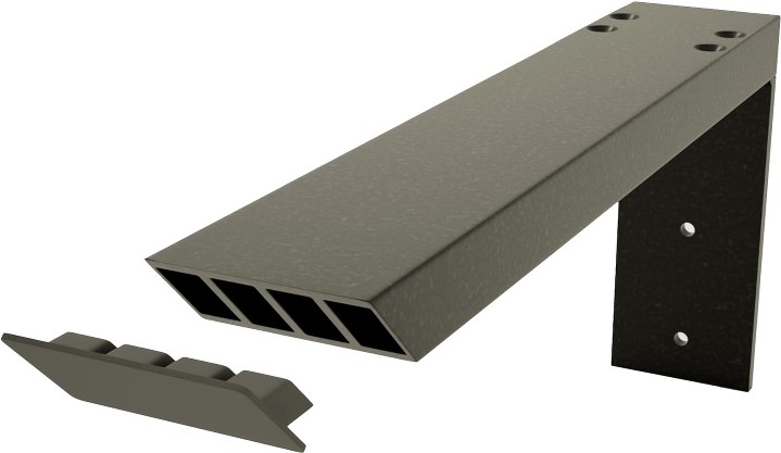 The Original Industrial L Countertop Support Bracket 20-in x 2.5-in x 1-in Black Aluminum Countertop support bracket