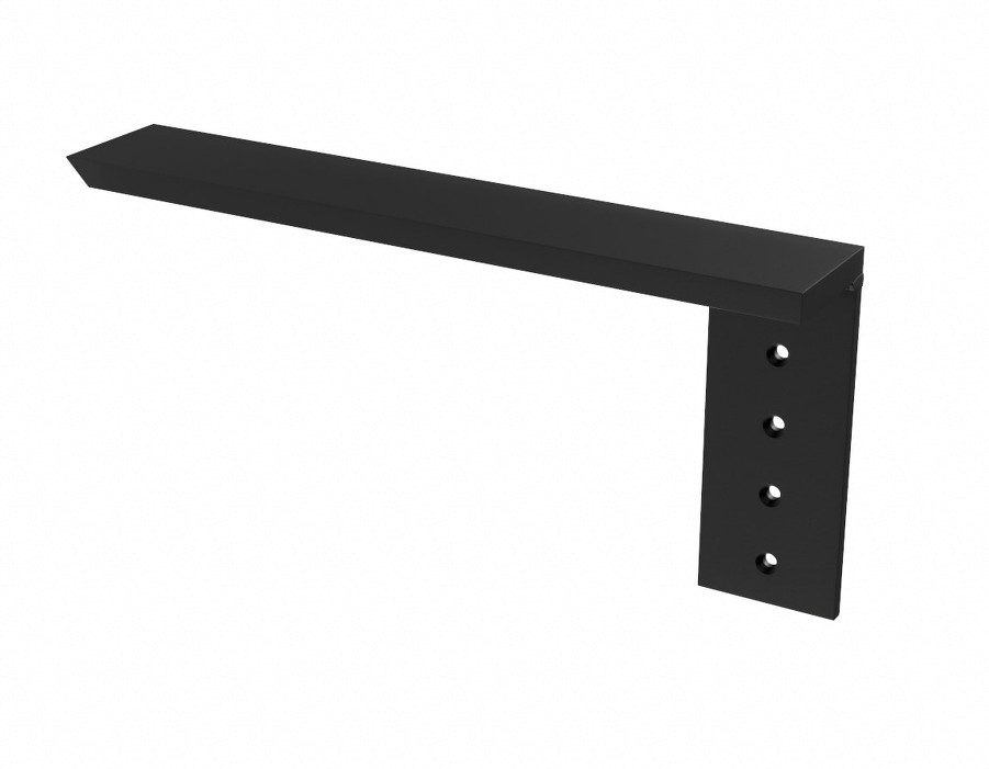 The Original Left Side Wall Free Hanging Shelf Bracket 24-in x 2.5-in x 6-in Black Steel Mounting bracket