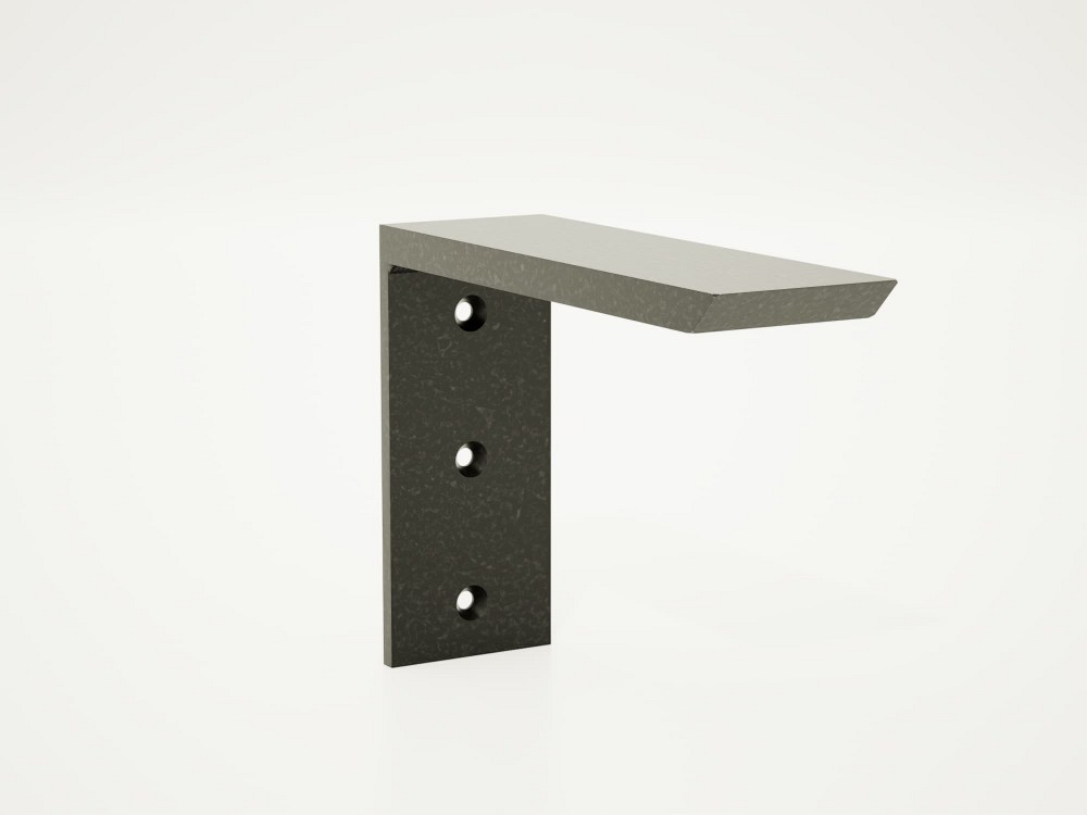 The Original Regular Wood Shelf Bracket 16-in x 2.5-in x 10-in Black Steel Mounting bracket