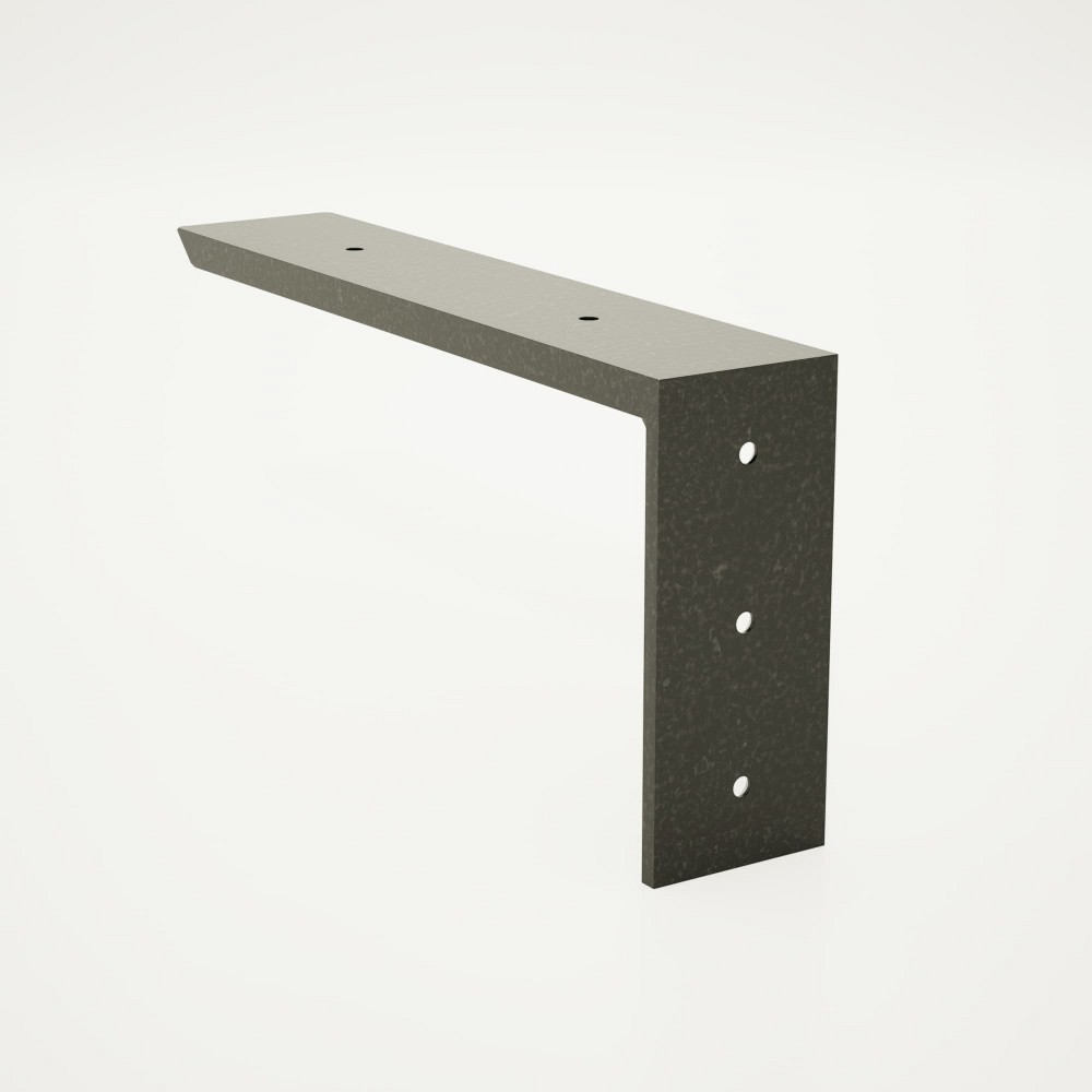 The Original Regular Wood Shelf Bracket 14-in x 2.5-in x 10-in Black Steel Mounting bracket