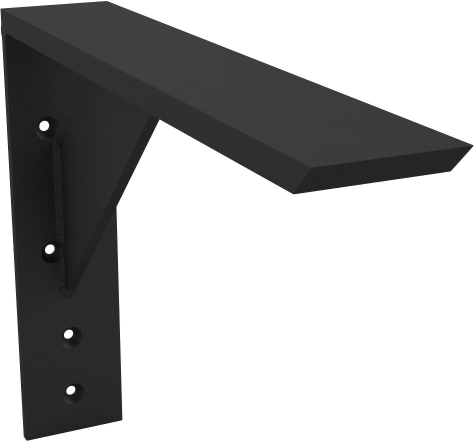 The Original Large Shelf Bracket 20-in x 2.5-in x 10-in Black Aluminum Mounting bracket